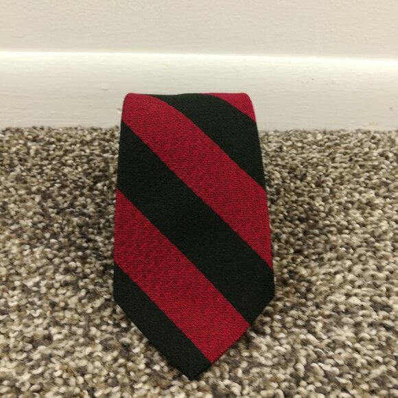 Vintage Polo Ralph Lauren Neck Tie Silk Skinny Repp Striped Red 55.75L Italy